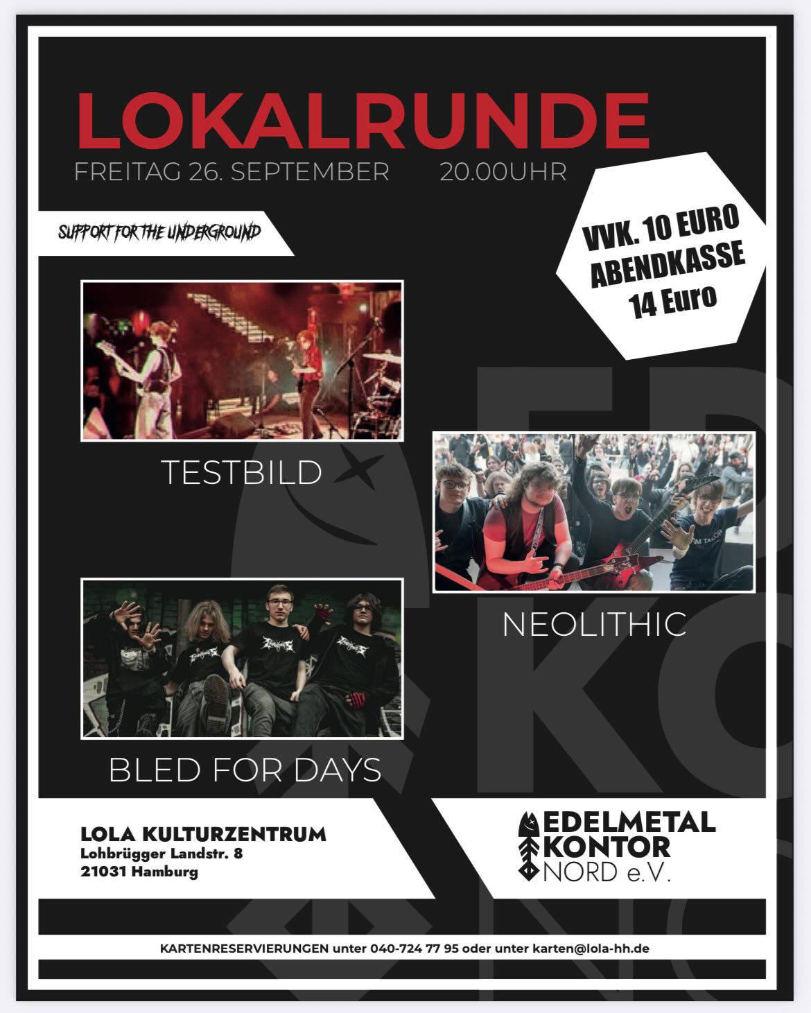 Kleinanzeige Metalnacht 26.09.2025 ab 20 Uhr im Lola Kulturzentrum- Sei dabei - Bild 1