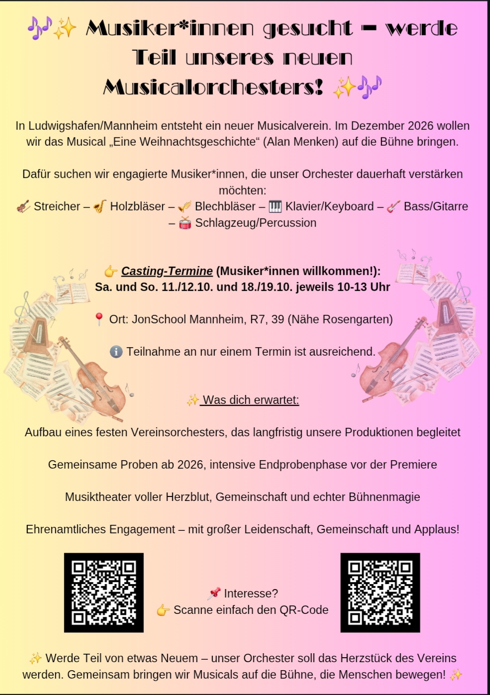 Kleinanzeige 🎶 Werde Teil unseres Musicalorchesters! 🎭 - Bild 1