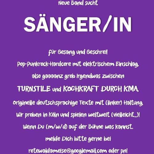 Kleinanzeige SÄNGER/IN gesucht für irgendwas zwischen TURNSTILE und KOCHKRAFT DURCH KMA (Punkrock, Elektro) - Bild 1