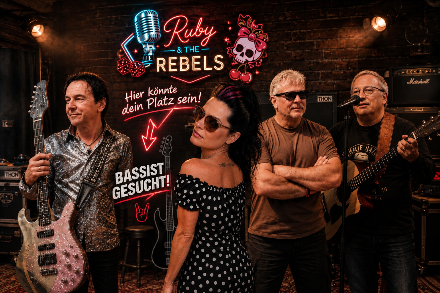 Kleinanzeige BASSIST GESUCHT – RUBY &amp; THE REBELS | ROCKBAND RÜSSELSHEIM 🎸🔥 - Bild 1