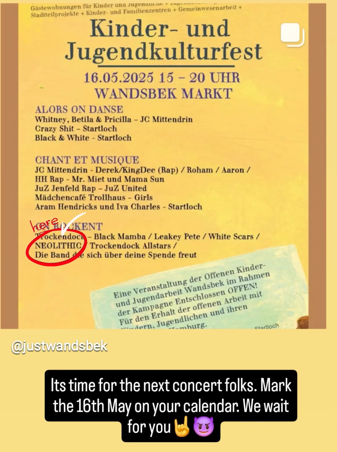 Kleinanzeige Wenn ihr Metal liebt - Live Konzert Wandsbek Markt am 16.05.2025 - Bild 1